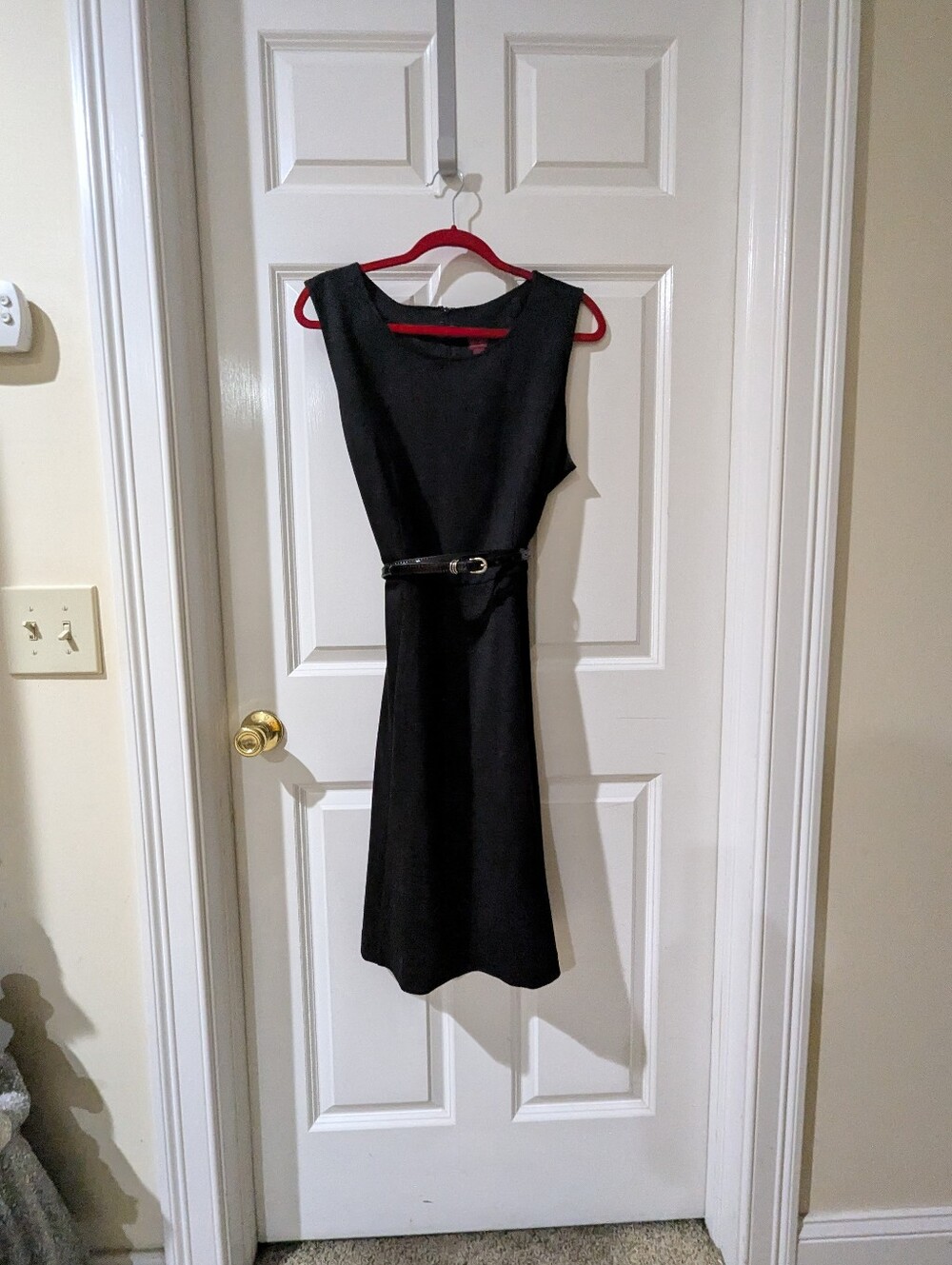 212 Collection Classic Black Sleeveless Belted A Line Dress. Size XL